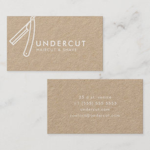 Undercut Barber Razor Logo Kraft Business Card
