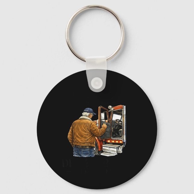 Underestimate an Old Man Who Drives Trucks Key Ring (Front)