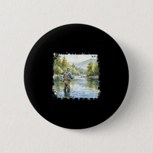 Underestimate an old man who goes fishing in 70s 6 cm round badge