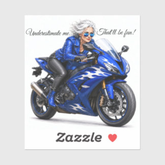Underestimate me, older woman, vinal sticker
