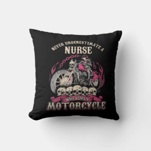 Underestimate Nurse Who Rides Motorcycle Biker Cushion