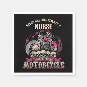 Underestimate Nurse Who Rides Motorcycle Biker Napkin