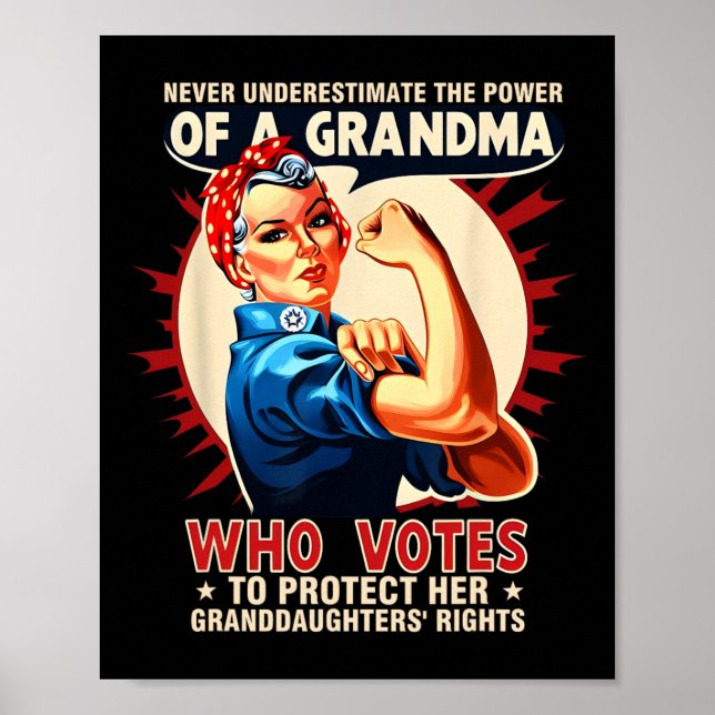 Underestimate The Power Of A Grandma Who Votes Gra Poster (Front)