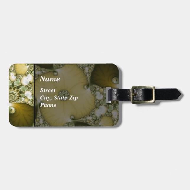 Underflower Fractal Luggage Tag (Front Horizontal)