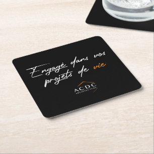 Underglass Engaged in your life projects Square Paper Coaster