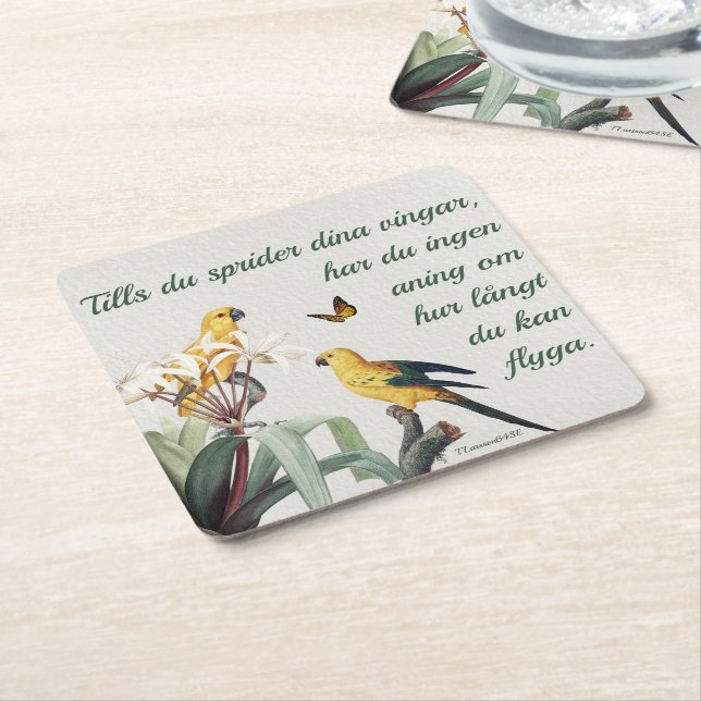 Underground — Birds Square Paper Coaster (Angled)