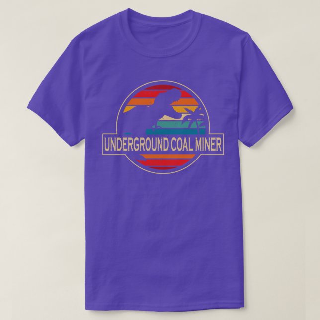 Underground Coal Miner Dinosaur T-Shirt (Design Front)