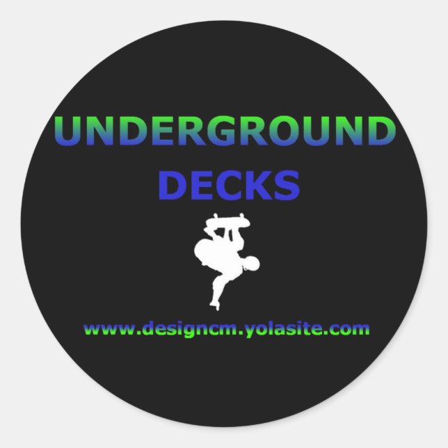 underground decks classic round sticker (Front)