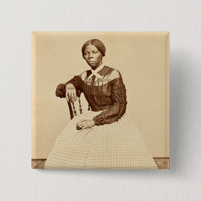 Underground Railroad Abolitionist Harriet Tubman  15 Cm Square Badge (Front)