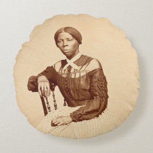 Underground Railroad Abolitionist Harriet Tubman Round Cushion