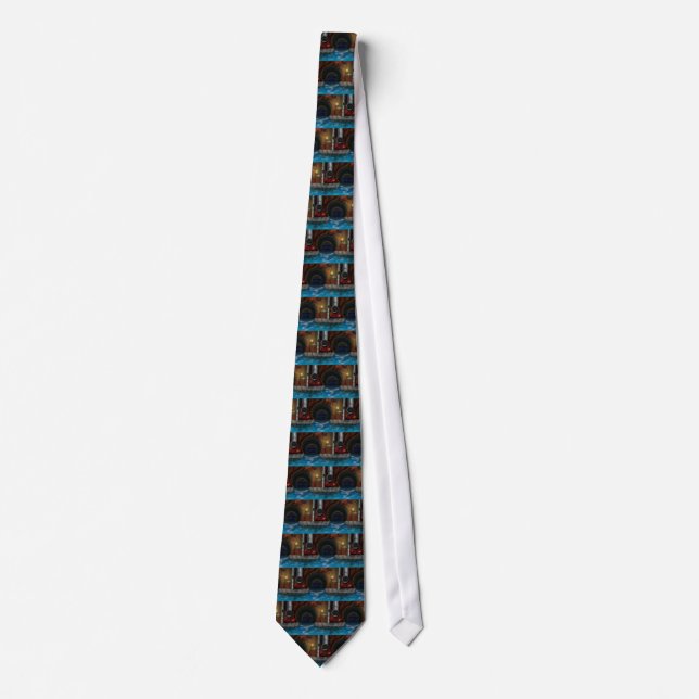 Underground Sewers Tunnel Cartoon Tie (Front)