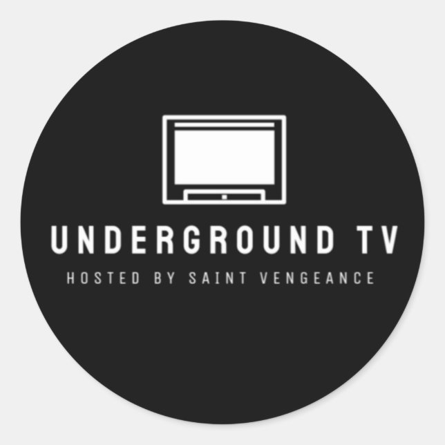 UNDERGROUND TV  CLASSIC ROUND STICKER (Front)