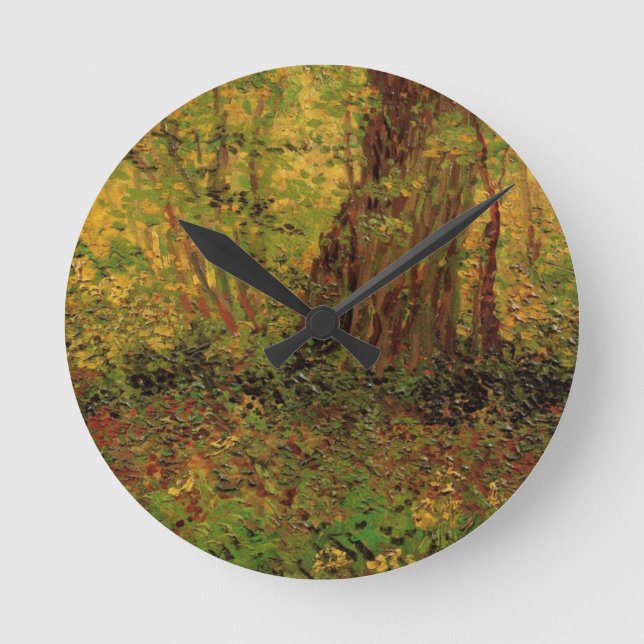 Undergrowth by Vincent van Gogh Round Clock (Front)