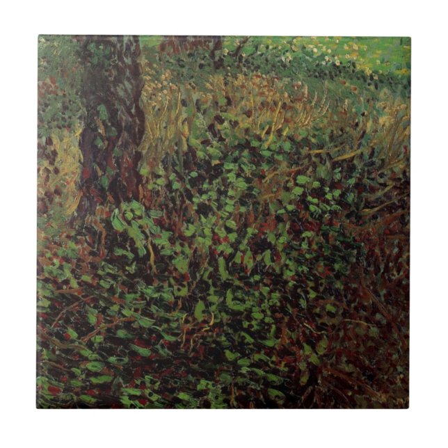 Undergrowth by Vincent van Gogh Tile (Front)