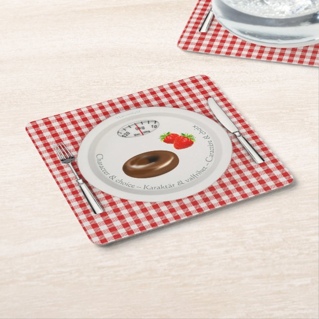 Underlägg — Diet Square Paper Coaster (Angled)