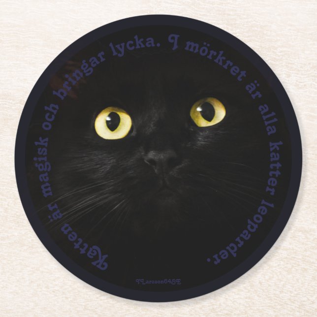 Underlay - Cat Round Paper Coaster (Front)