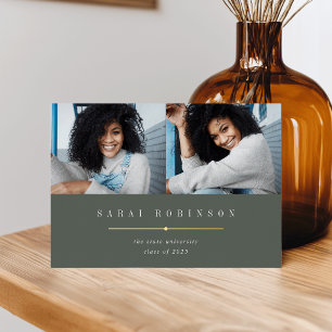 Underlined Foil   Photo Graduation Announcement