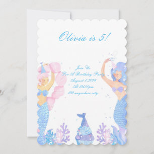 undern the sea mermaid birthday invitation