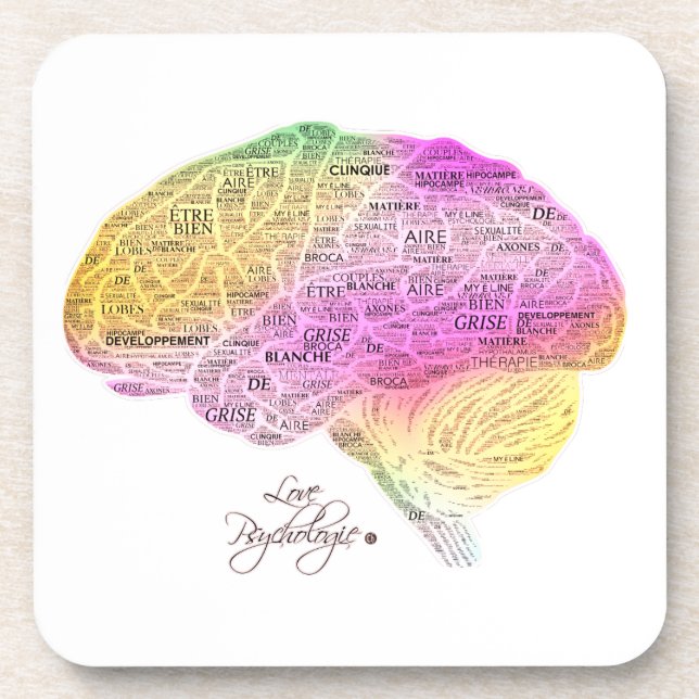 Underneath glass brain psychology coaster (Front)