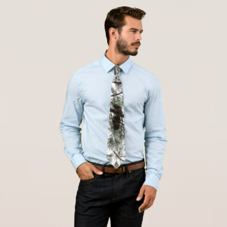 Underneath the Snow Covered Pine Tree Winter Photo Tie