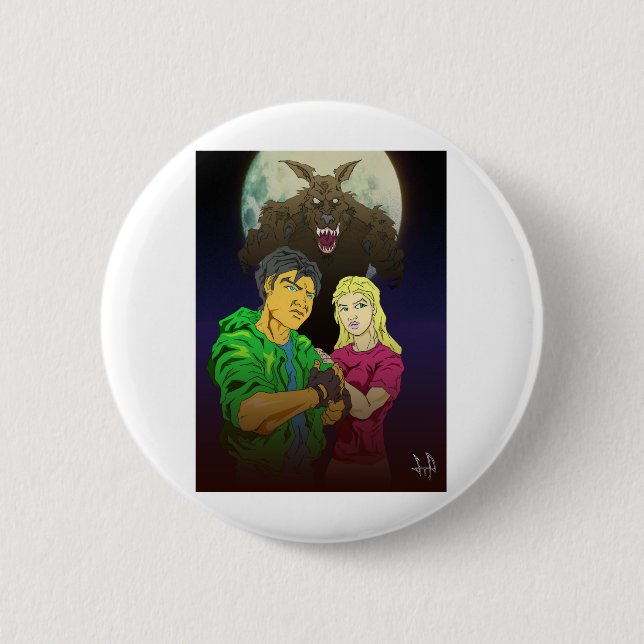 Underneth the Full Moon 6 Cm Round Badge (Front)