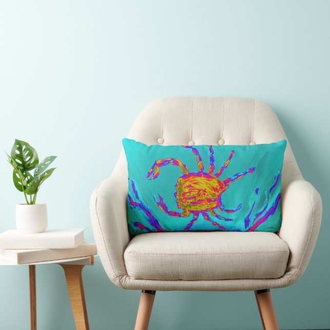Undersea Art Cool Crab Lumbar Cushion (Chair)