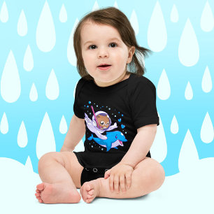 Undersea cat and dolphin baby bodysuit