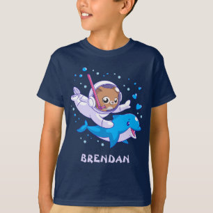 Undersea cat and dolphin custom T-Shirt