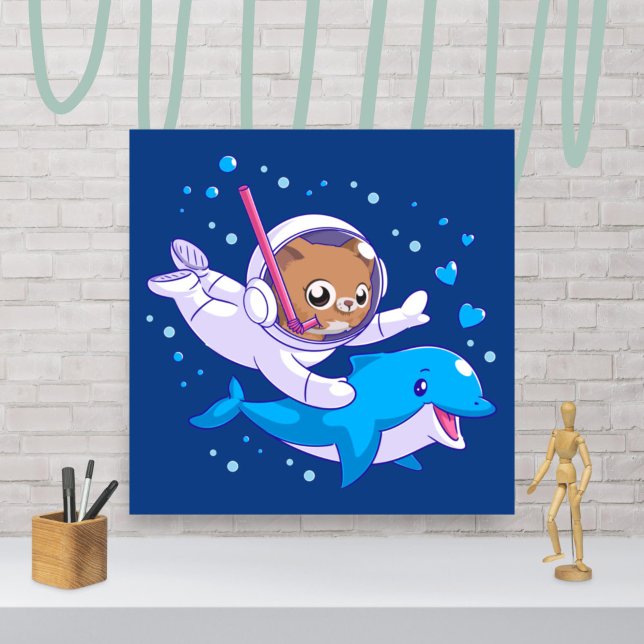 Undersea cat and dolphin poster (Creator Uploaded)