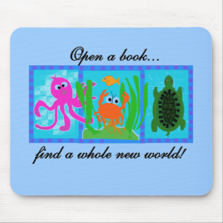 Undersea Open a Book Tshirts and Gifts Mouse Pad