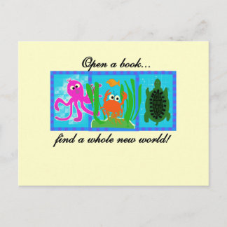 Undersea Open a Book Tshirts and Gifts Postcard