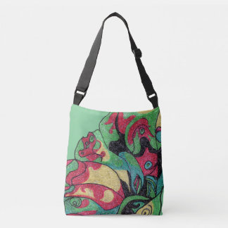 Undersea tote. Faded undulating colours! Crossbody Bag