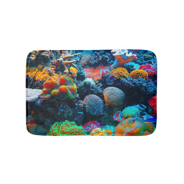 Undersea Tropical Coral Reef Bath Mat (Front)