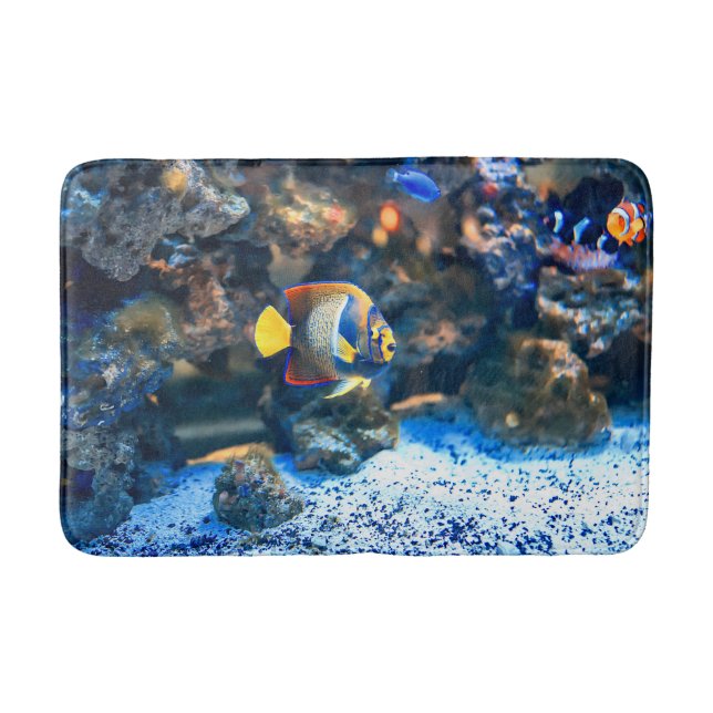 Undersea Vibrant Tropical Fish Coral Bath Mat (Front)