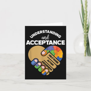 Understanding Acceptance Autism Awareness Heart Pu Card