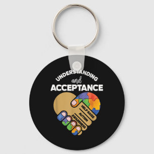 Understanding Acceptance Autism Awareness Heart Pu Key Ring