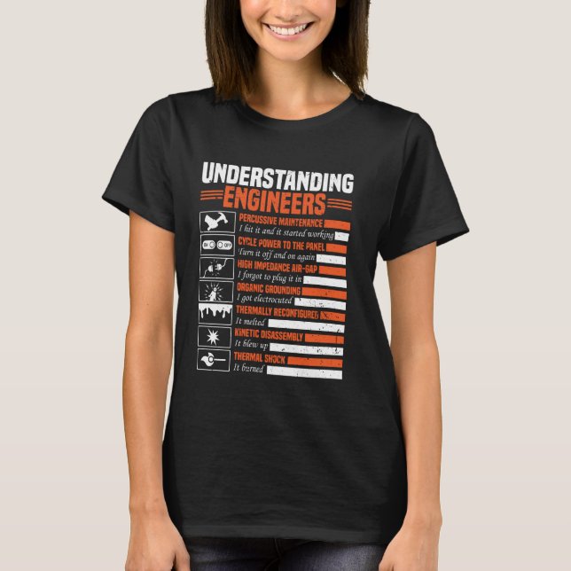 Understanding Engineers Funny Sarcastic Engineerin T-Shirt (Front)