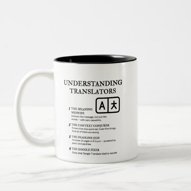 Understanding Translators  Two-Tone Coffee Mug (Left)