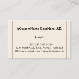 Understated and Customisable Lawyer Business Card