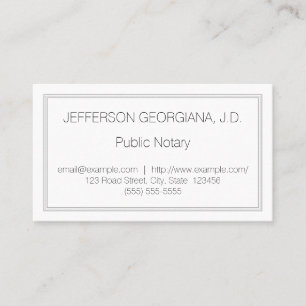 Understated Public Notary Business Card