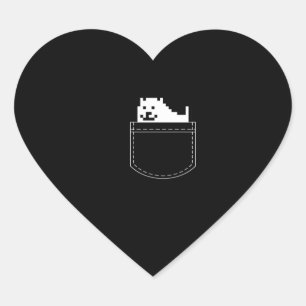 Undertale Dog Pocket Tee  Heart Sticker