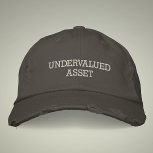 Undervalued Asset Vintage Style Distressed  Embroidered Hat