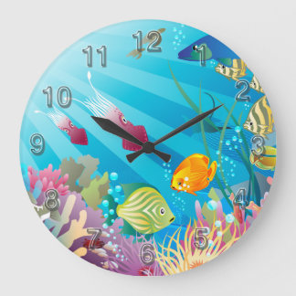 Underwater 2 Wall Clocks Numerals Options