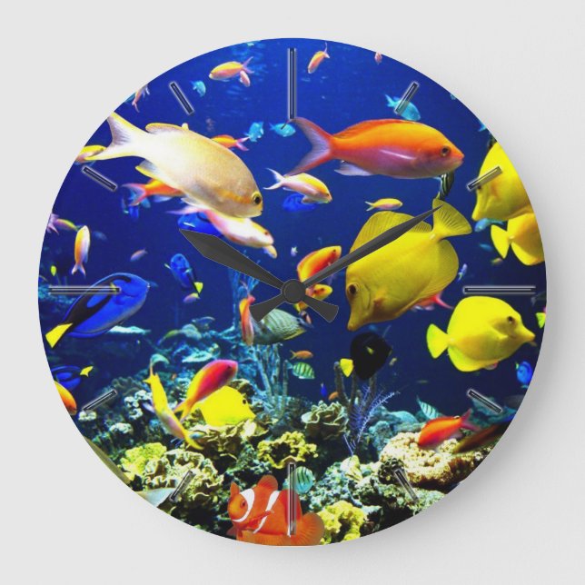 Underwater 5 Wall Clocks Numerals Options (Front)