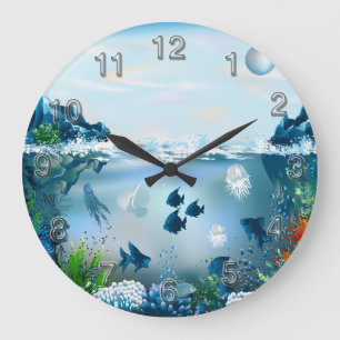 Underwater 5A Wall Clocks Numerals Options