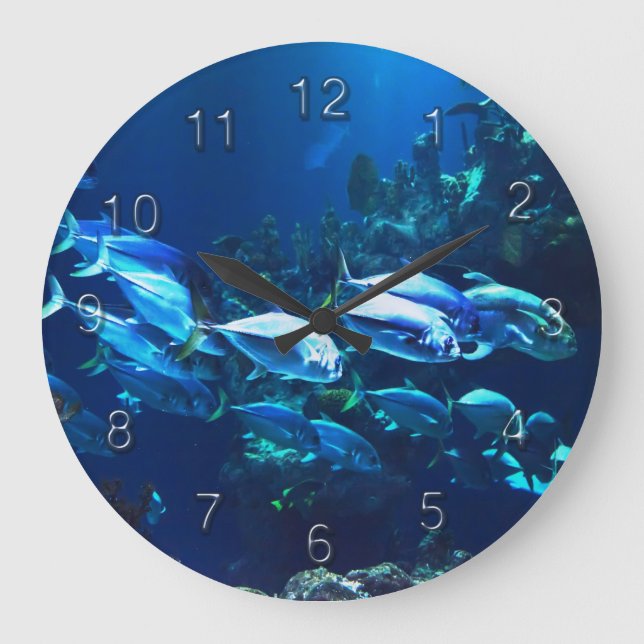 Underwater 8 Wall Clocks & Numeral Options (Front)