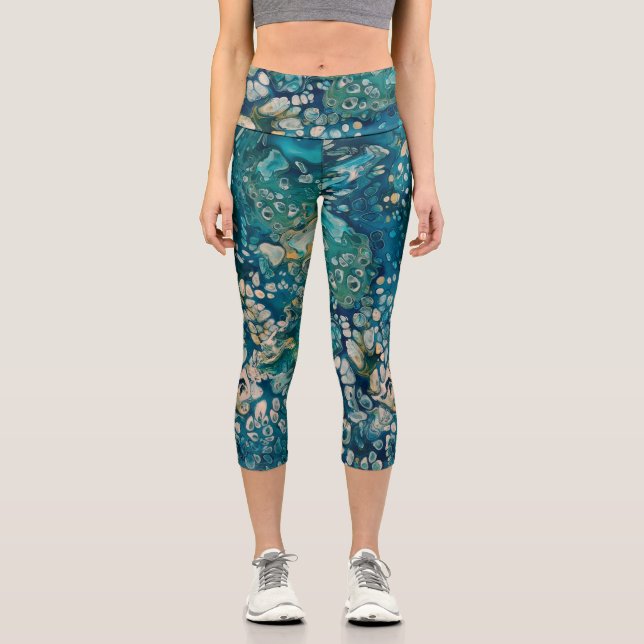 Underwater Abstract Fantasy   Capri Leggings (Front)