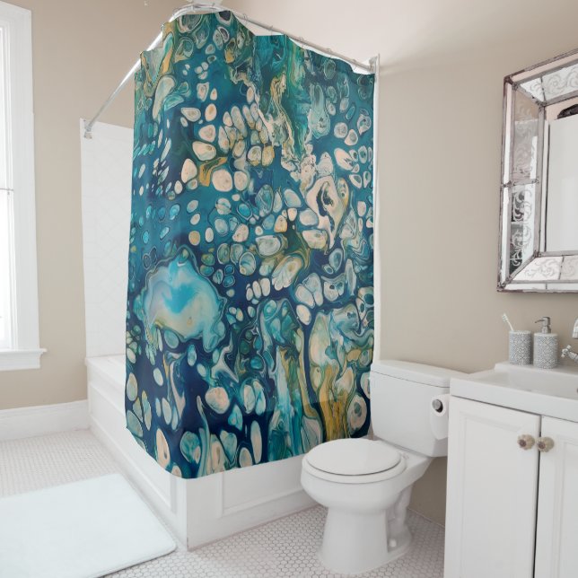 Underwater Abstract Fantasy Shower Curtain (In Situ)