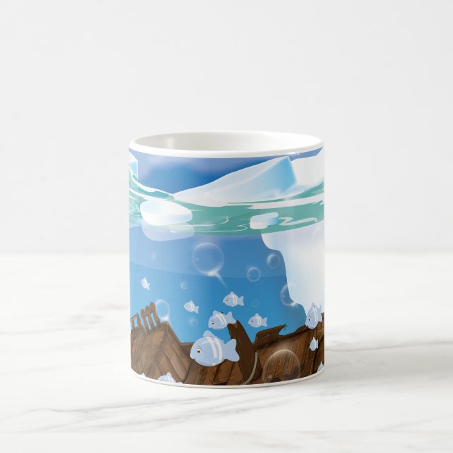 Underwater Arctic Shipwreck Coffee Mug (Center)
