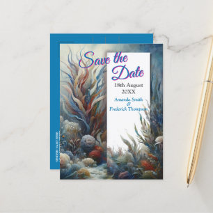 Underwater Art of Fish & Coral in Acrylic Announcement Postcard